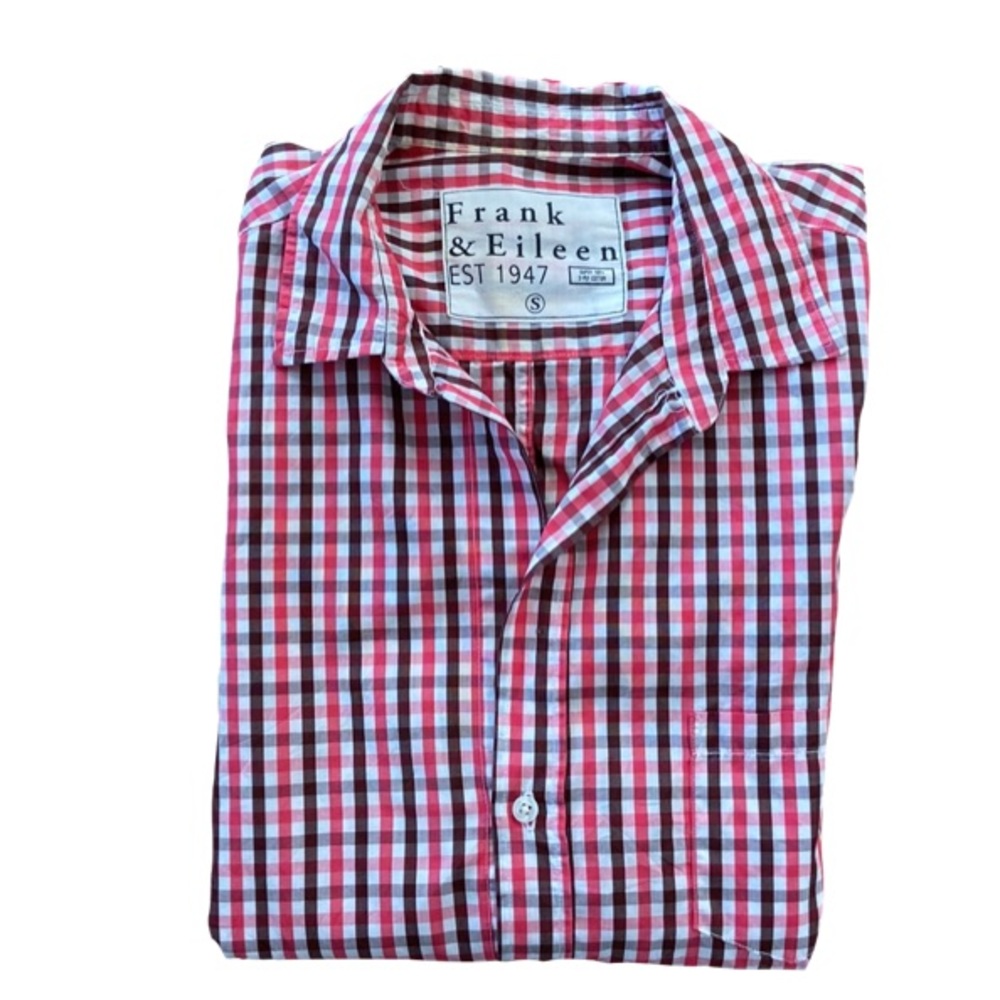 Frank & Eileen Small Check Barry Button Front - image 2